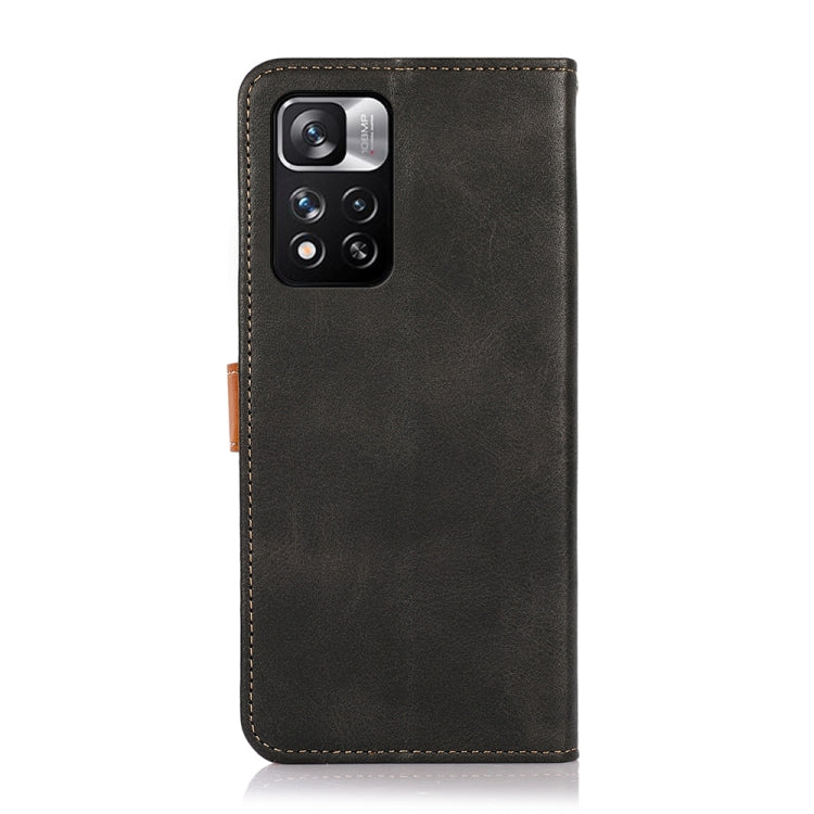For Xiaomi Redmi Note 11 Pro KHAZNEH Dual-color Cowhide Texture Horizontal Flip Leather Phone Case with Holder & Card Slots & Wallet & Photo Frame