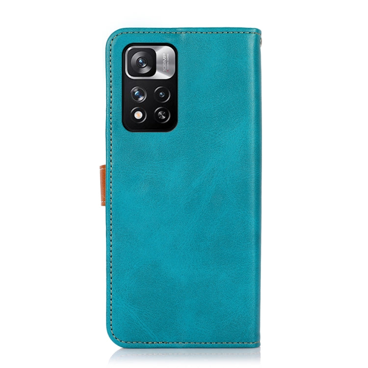 For Xiaomi Redmi Note 11 Pro KHAZNEH Dual-color Cowhide Texture Horizontal Flip Leather Phone Case with Holder & Card Slots & Wallet & Photo Frame