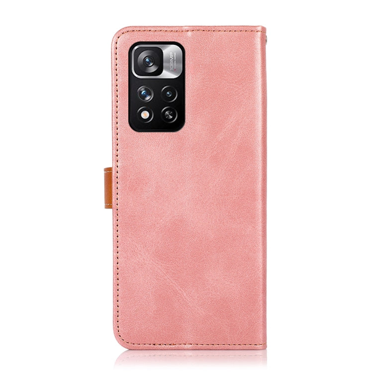 For Xiaomi Redmi Note 11 Pro KHAZNEH Dual-color Cowhide Texture Horizontal Flip Leather Phone Case with Holder & Card Slots & Wallet & Photo Frame