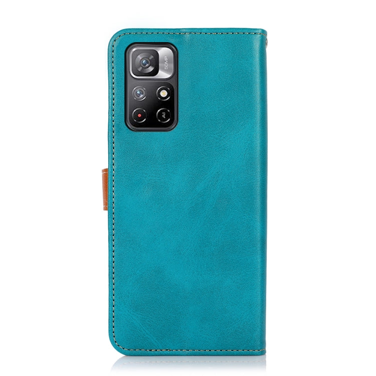 For Xiaomi Redmi Note 11 5G CN Version KHAZNEH Dual-color Cowhide Texture Horizontal Flip Leather Phone Case with Holder & Card Slots & Wallet & Photo Frame