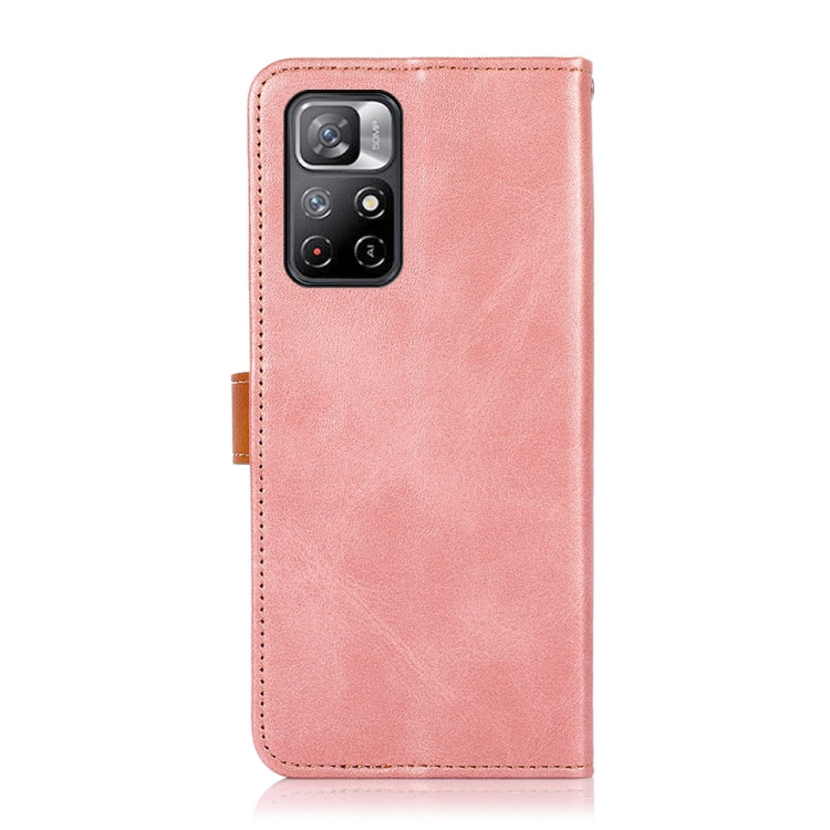 For Xiaomi Redmi Note 11 5G CN Version KHAZNEH Dual-color Cowhide Texture Horizontal Flip Leather Phone Case with Holder & Card Slots & Wallet & Photo Frame