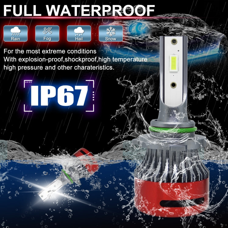 1 Pair F10 9006 DC9-23V / 24W / 2500LM / 6000K IP67 Car LED 3570 Lamp Beads Headlight(White Light)