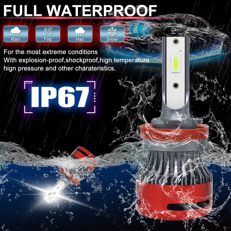 1 Pair F10 H11 DC9-23V / 24W / 2500LM / 6000K IP67 Car LED 3570 Lamp Beads Headlight(White Light)