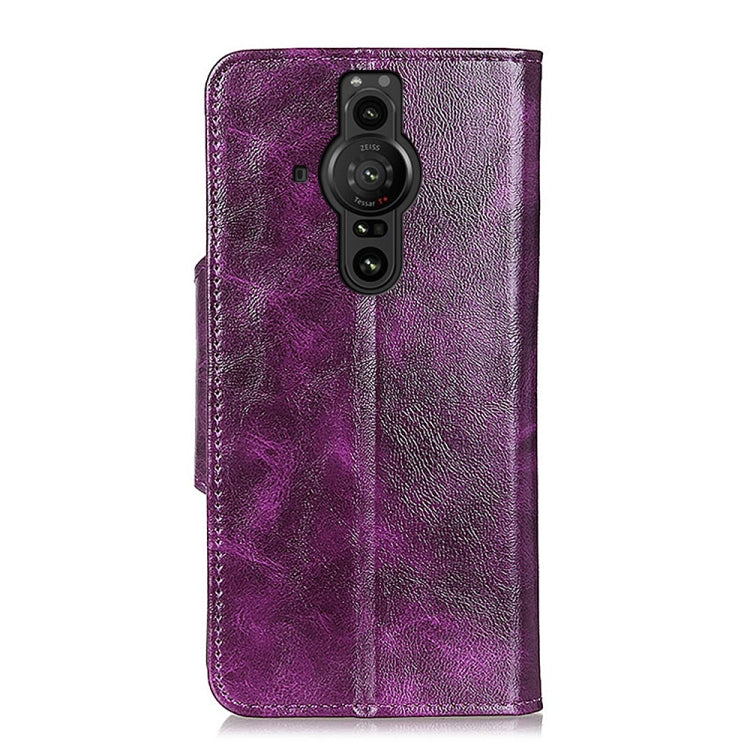 For Sony Xperia Pro-I Crazy Horse Texture Magnetic Buckle Horizontal Flip Leather Phone Case with Holder & 6-Card Slots & Wallet