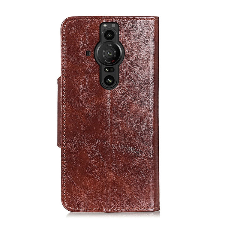 For Sony Xperia Pro-I Crazy Horse Texture Magnetic Buckle Horizontal Flip Leather Phone Case with Holder & 6-Card Slots & Wallet
