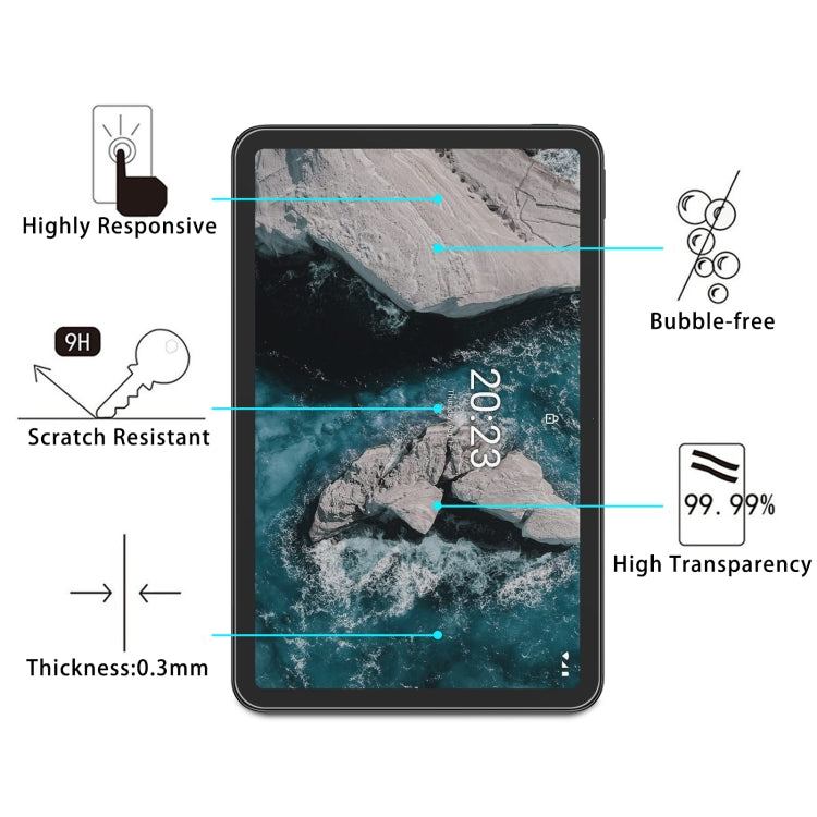 For Nokia T20 75 PCS 9H 2.5D Explosion-proof Tempered Tablet Glass Film