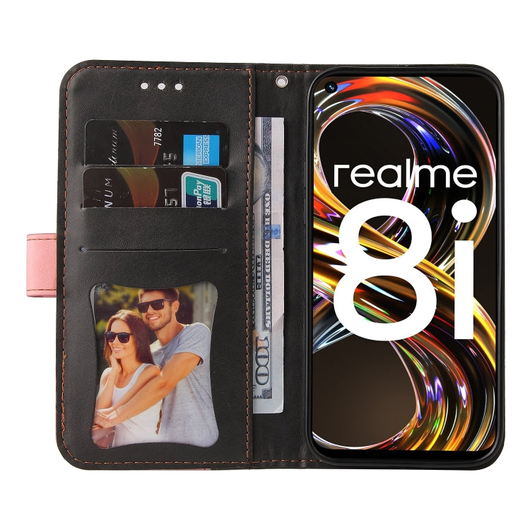For OPPO Realme 8i Business Stitching-Color Horizontal Flip PU Leather Phone Case