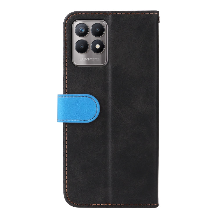 For OPPO Realme 8i Business Stitching-Color Horizontal Flip PU Leather Phone Case