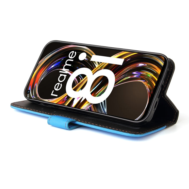 For OPPO Realme 8i Business Stitching-Color Horizontal Flip PU Leather Phone Case