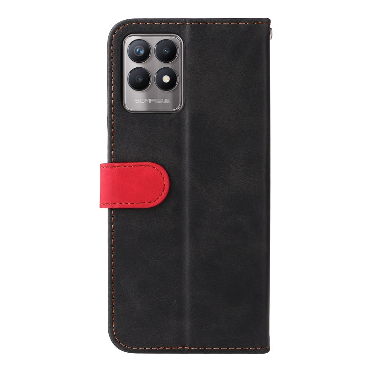 For OPPO Realme 8i Business Stitching-Color Horizontal Flip PU Leather Phone Case