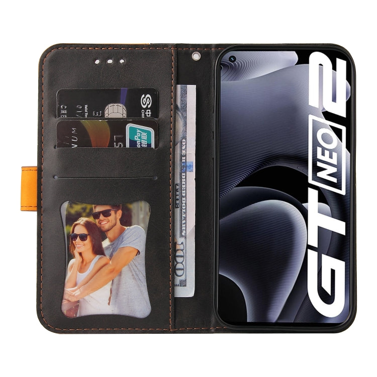 For OPPO Realme GT Neo2 Business Stitching-Color Horizontal Flip PU Leather Phone Case