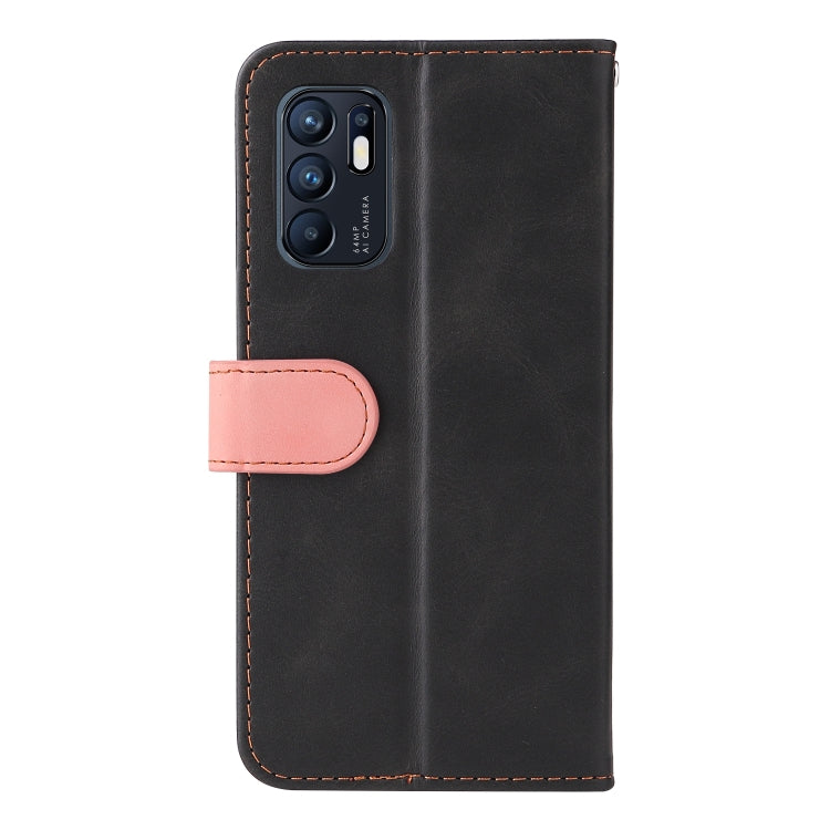 For OPPO Reno6 4G Business Stitching-Color Horizontal Flip PU Leather Phone Case