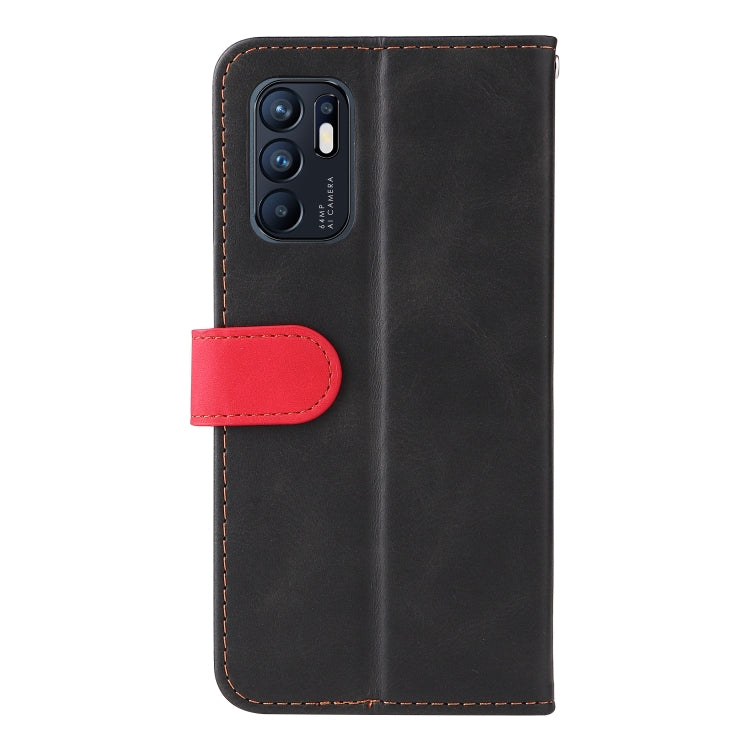 For OPPO Reno6 4G Business Stitching-Color Horizontal Flip PU Leather Phone Case