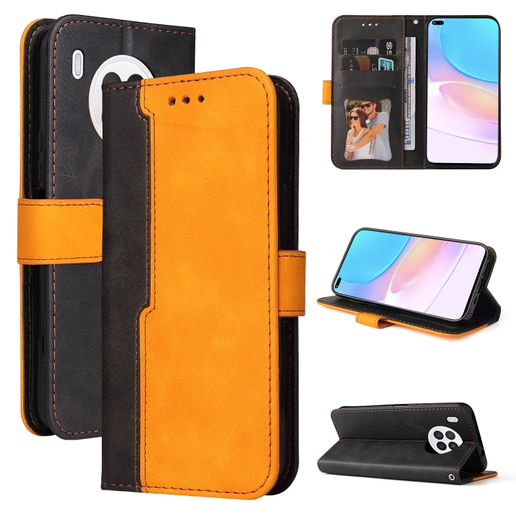 For Huawei nova 8i / Honor 50 Lite 5G Business Stitching-Color Horizontal Flip PU Leather Phone Case