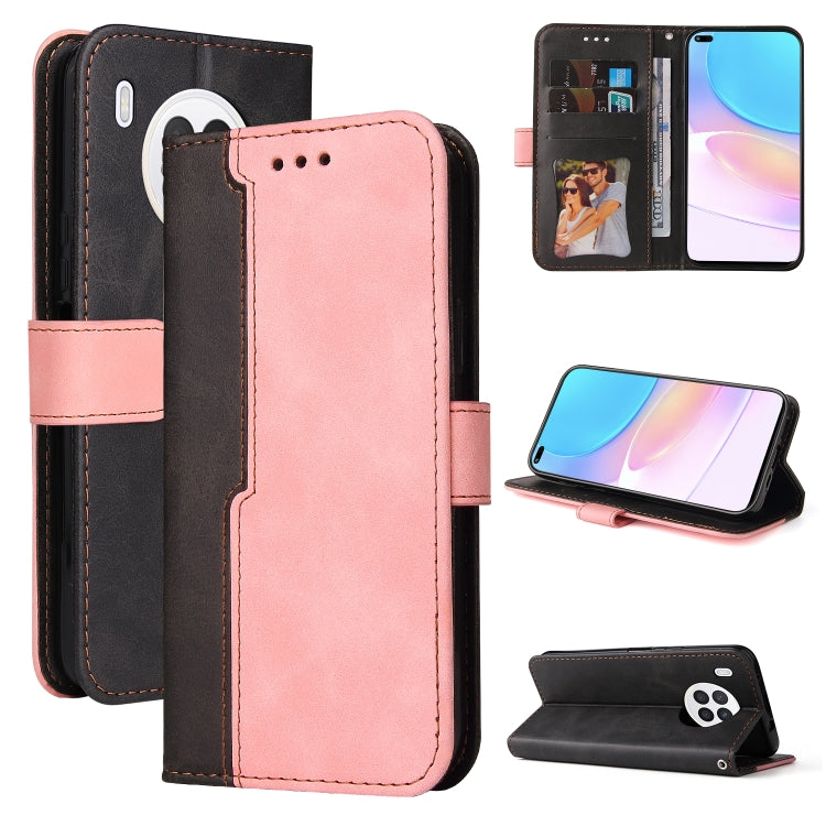 For Huawei nova 8i / Honor 50 Lite 5G Business Stitching-Color Horizontal Flip PU Leather Phone Case
