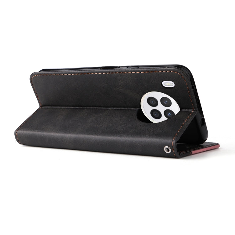 For Huawei nova 8i / Honor 50 Lite 5G Business Stitching-Color Horizontal Flip PU Leather Phone Case