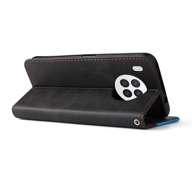 For Huawei nova 8i / Honor 50 Lite 5G Business Stitching-Color Horizontal Flip PU Leather Phone Case