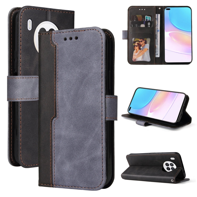 For Huawei nova 8i / Honor 50 Lite 5G Business Stitching-Color Horizontal Flip PU Leather Phone Case