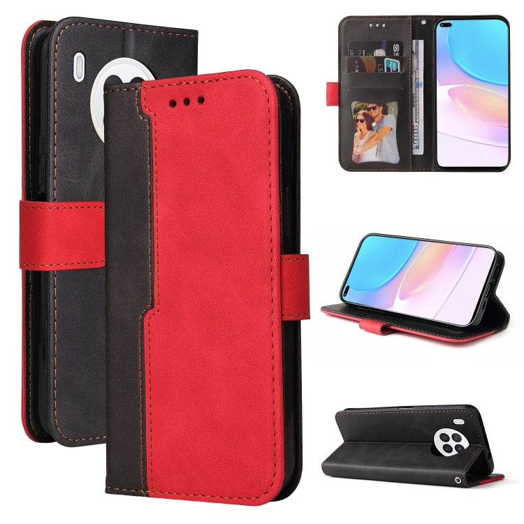 For Huawei nova 8i / Honor 50 Lite 5G Business Stitching-Color Horizontal Flip PU Leather Phone Case