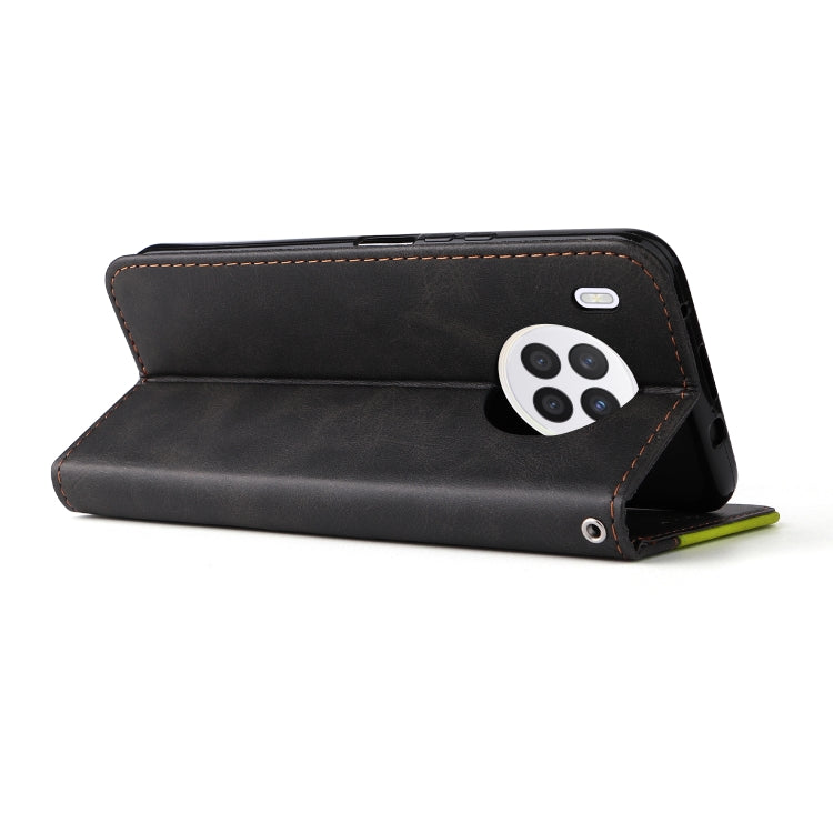 For Huawei nova 8i / Honor 50 Lite 5G Business Stitching-Color Horizontal Flip PU Leather Phone Case