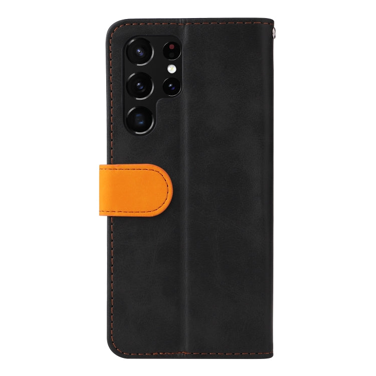 For Samsung Galaxy S22 UItra 5G Business Stitching-Color Horizontal Flip PU Leather Phone Case