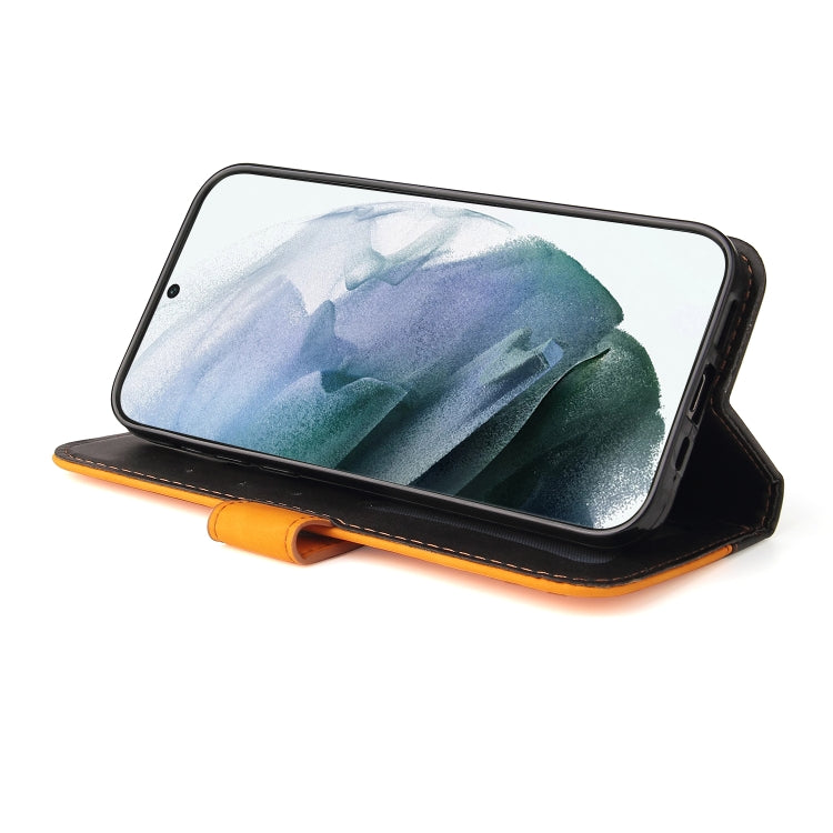 For Samsung Galaxy S22 UItra 5G Business Stitching-Color Horizontal Flip PU Leather Phone Case
