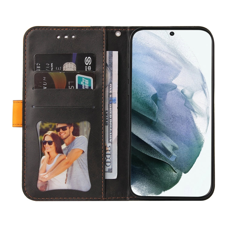 For Samsung Galaxy S22 UItra 5G Business Stitching-Color Horizontal Flip PU Leather Phone Case