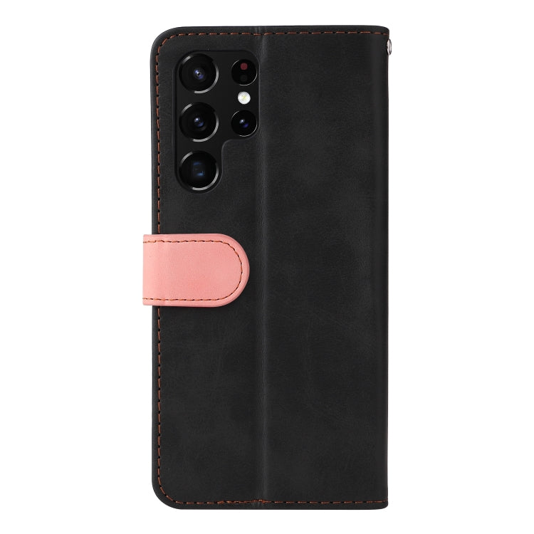 For Samsung Galaxy S22 UItra 5G Business Stitching-Color Horizontal Flip PU Leather Phone Case