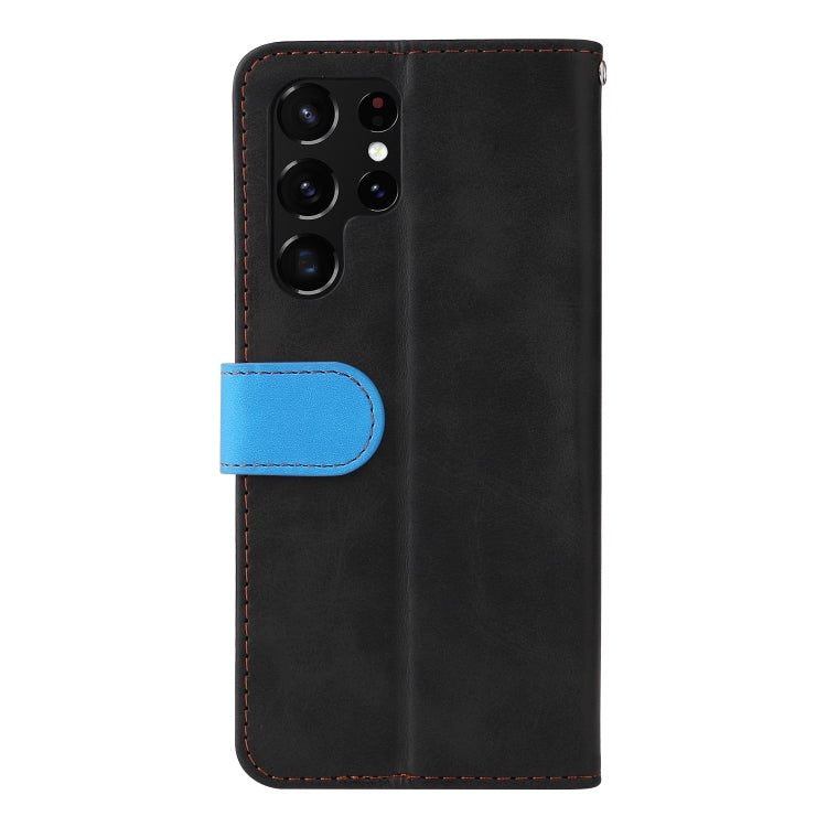 For Samsung Galaxy S22 UItra 5G Business Stitching-Color Horizontal Flip PU Leather Phone Case