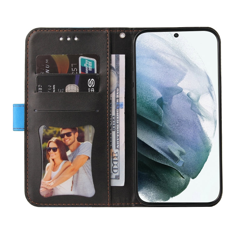 For Samsung Galaxy S22 UItra 5G Business Stitching-Color Horizontal Flip PU Leather Phone Case