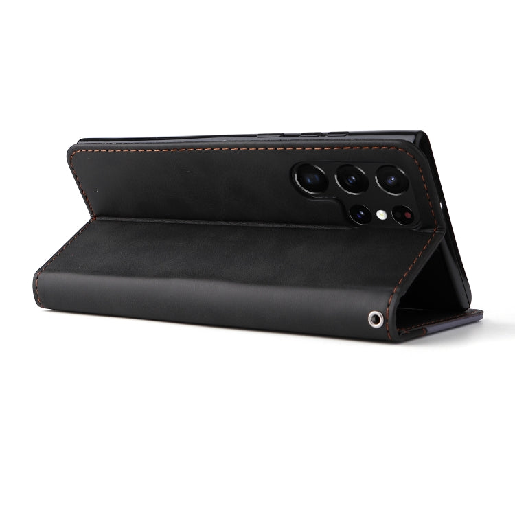 For Samsung Galaxy S22 UItra 5G Business Stitching-Color Horizontal Flip PU Leather Phone Case