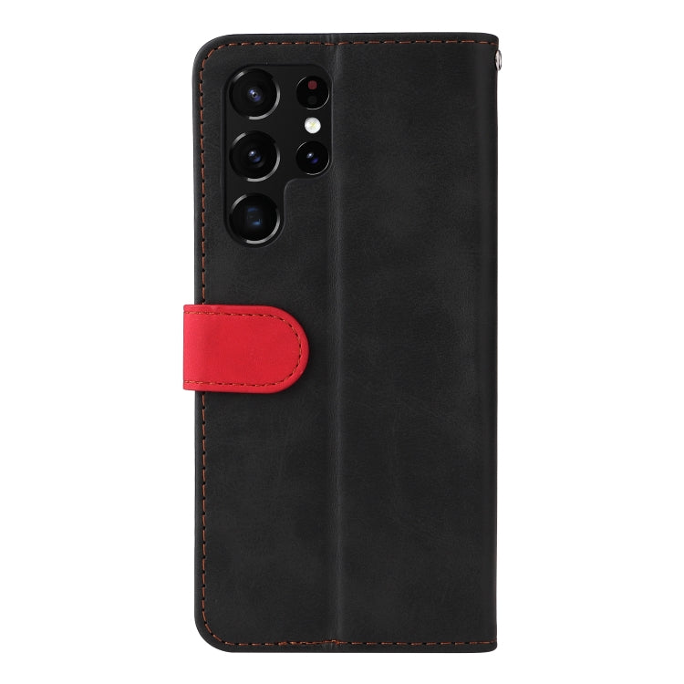 For Samsung Galaxy S22 UItra 5G Business Stitching-Color Horizontal Flip PU Leather Phone Case