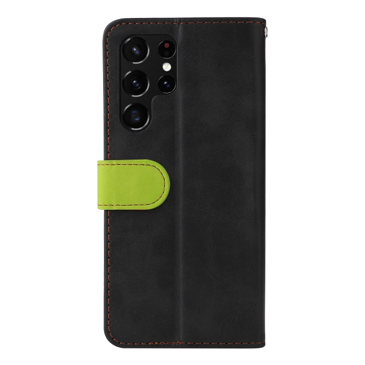 For Samsung Galaxy S22 UItra 5G Business Stitching-Color Horizontal Flip PU Leather Phone Case