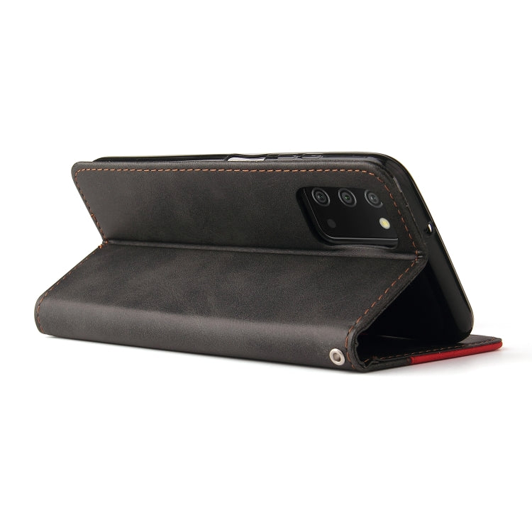 For Samsung Galaxy A03s 164mm Business Stitching-Color Horizontal Flip PU Leather Phone Case