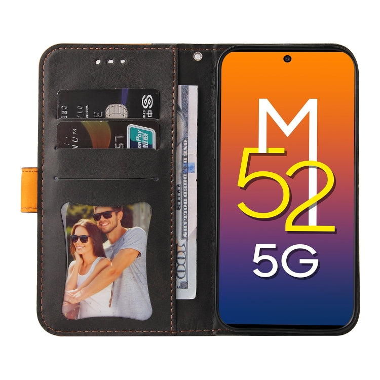 For Samsung Galaxy M52 5G Business Stitching-Color Horizontal Flip PU Leather Phone Case