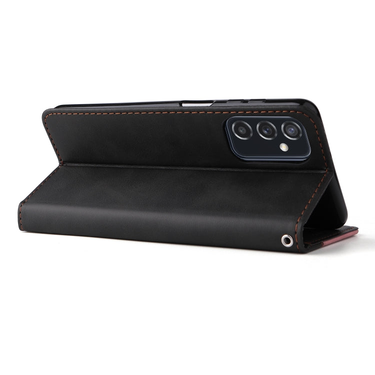 For Samsung Galaxy M52 5G Business Stitching-Color Horizontal Flip PU Leather Phone Case