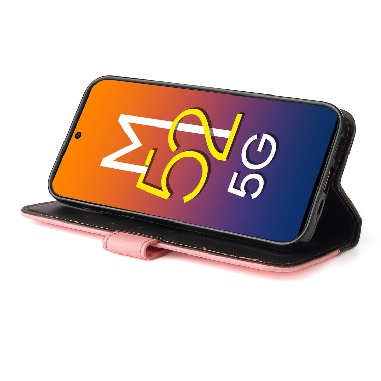 For Samsung Galaxy M52 5G Business Stitching-Color Horizontal Flip PU Leather Phone Case