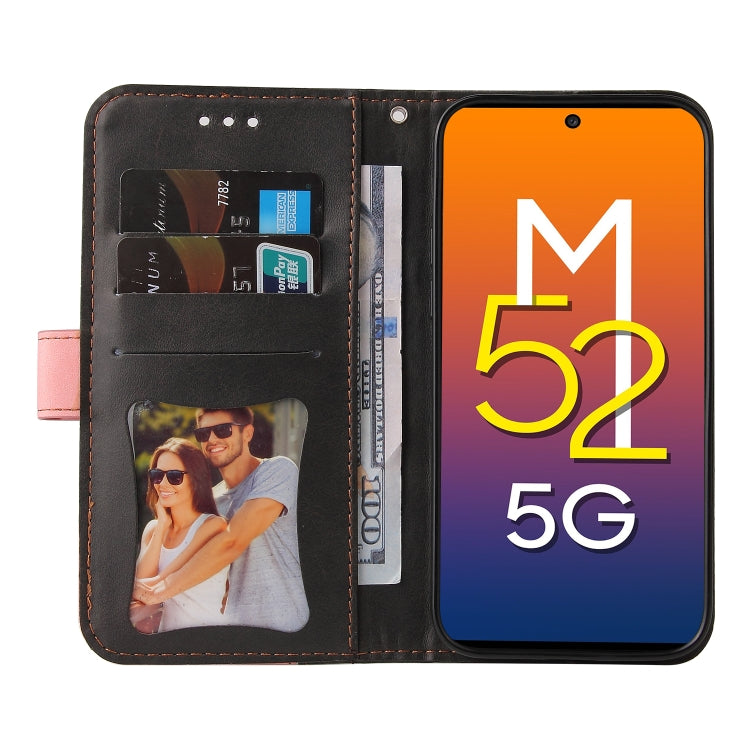 For Samsung Galaxy M52 5G Business Stitching-Color Horizontal Flip PU Leather Phone Case