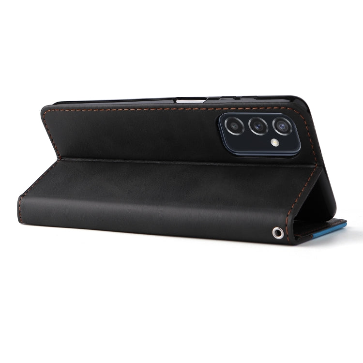 For Samsung Galaxy M52 5G Business Stitching-Color Horizontal Flip PU Leather Phone Case