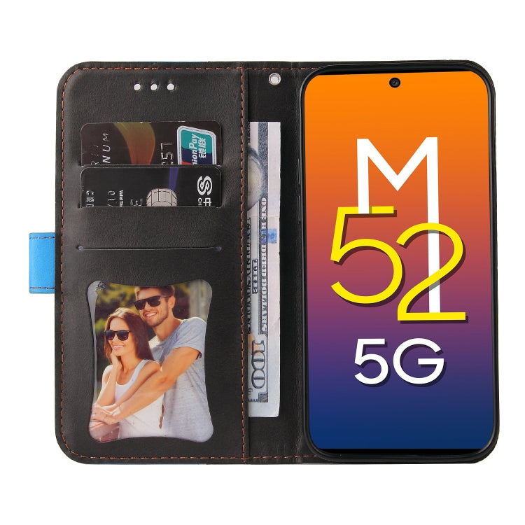 For Samsung Galaxy M52 5G Business Stitching-Color Horizontal Flip PU Leather Phone Case