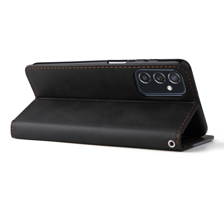 For Samsung Galaxy M52 5G Business Stitching-Color Horizontal Flip PU Leather Phone Case