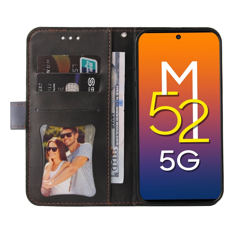 For Samsung Galaxy M52 5G Business Stitching-Color Horizontal Flip PU Leather Phone Case