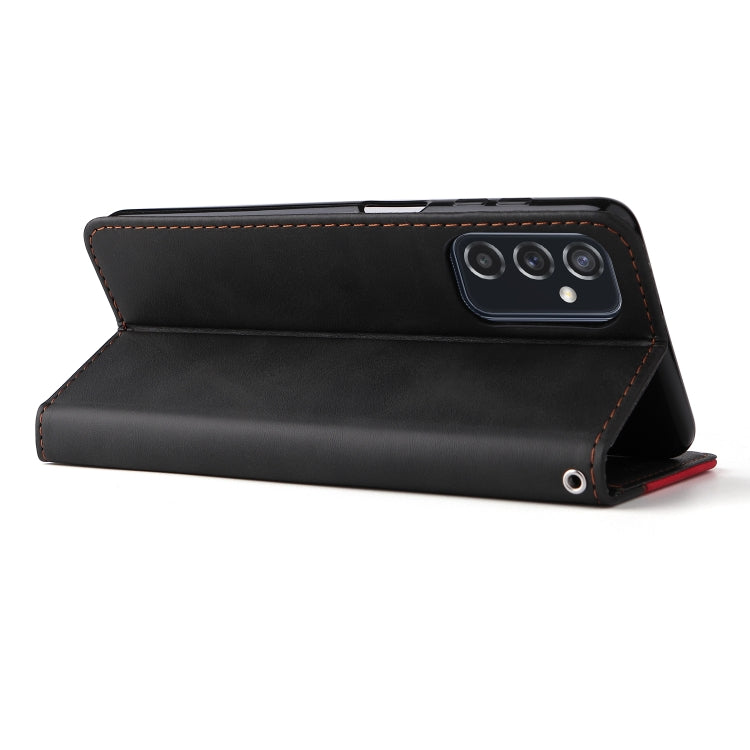 For Samsung Galaxy M52 5G Business Stitching-Color Horizontal Flip PU Leather Phone Case
