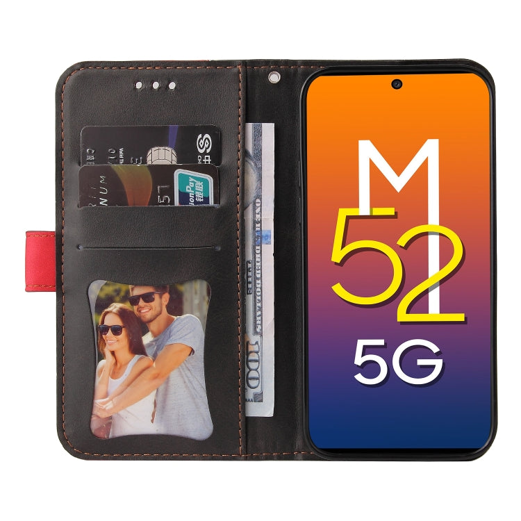 For Samsung Galaxy M52 5G Business Stitching-Color Horizontal Flip PU Leather Phone Case