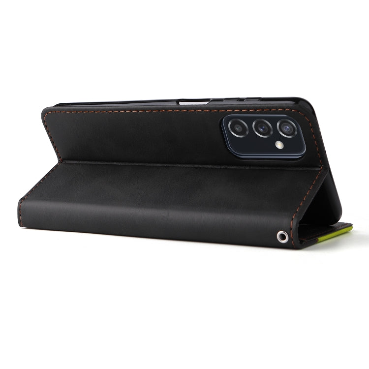 For Samsung Galaxy M52 5G Business Stitching-Color Horizontal Flip PU Leather Phone Case