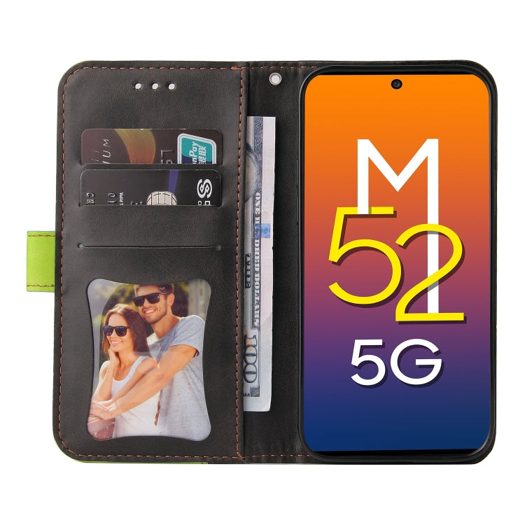 For Samsung Galaxy M52 5G Business Stitching-Color Horizontal Flip PU Leather Phone Case