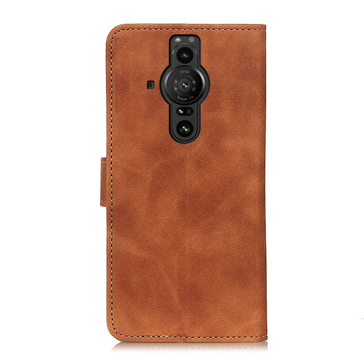 For Sony Xperia Pro-I KHAZNEH Retro Texture Horizontal Flip Leather Phone Case
