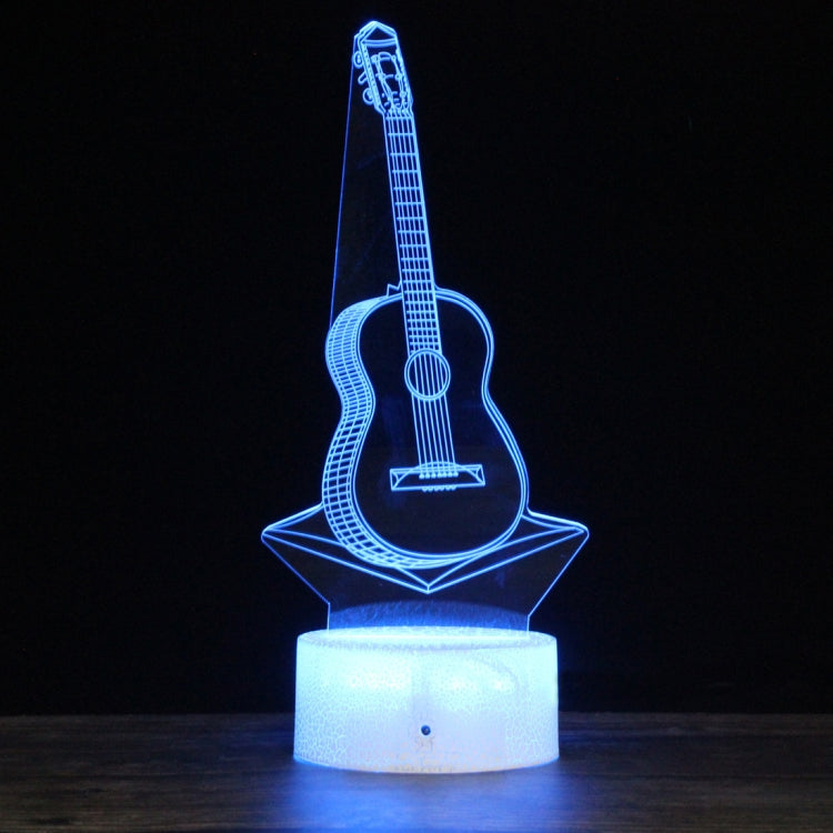 YQ02 Crack Base Musical Instrument Series Creative 3D Colorful LED Decorative Night Light, USB with Touch Button Version