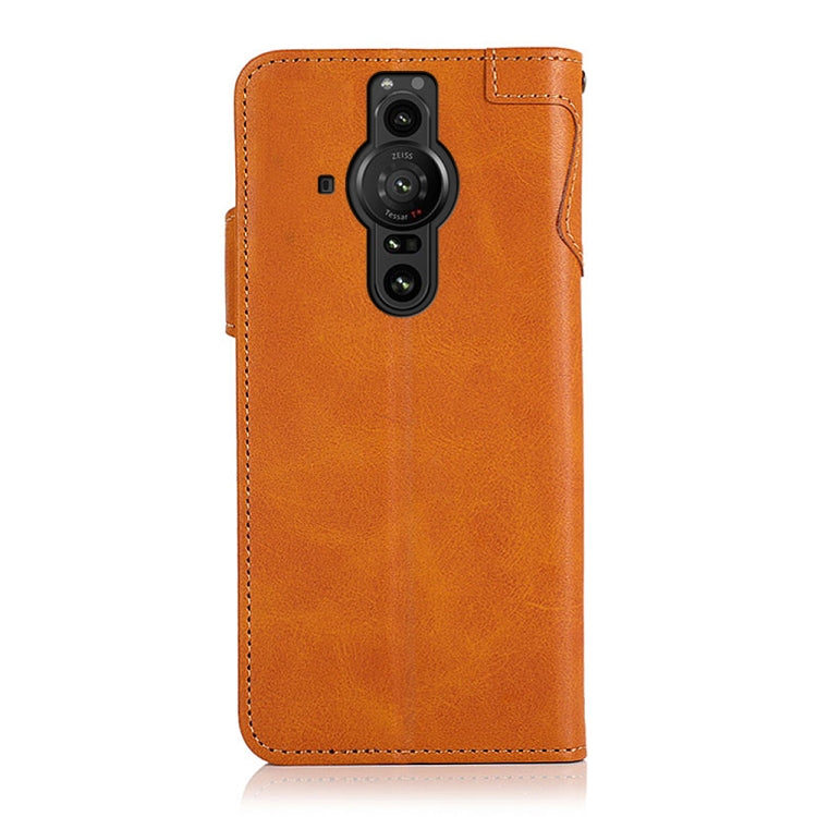 For Sony Xperia Pro-I KHAZNEH Dual-Splicing Cowhide Texture Horizontal Flip Leather Case