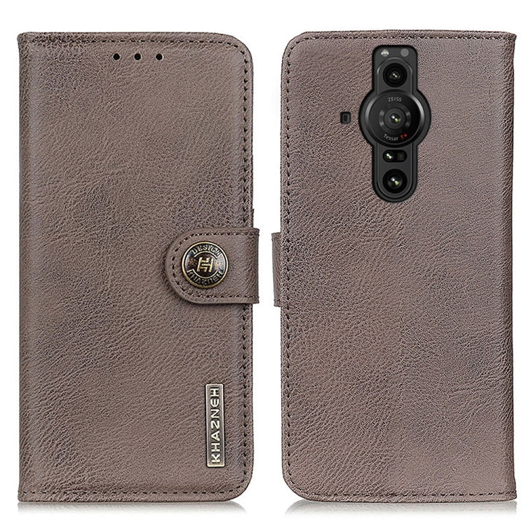 For Sony Xperia Pro-I KHAZNEH Cowhide Texture Horizontal Flip Leather Phone Case with Holder & Card Slots & Wallet